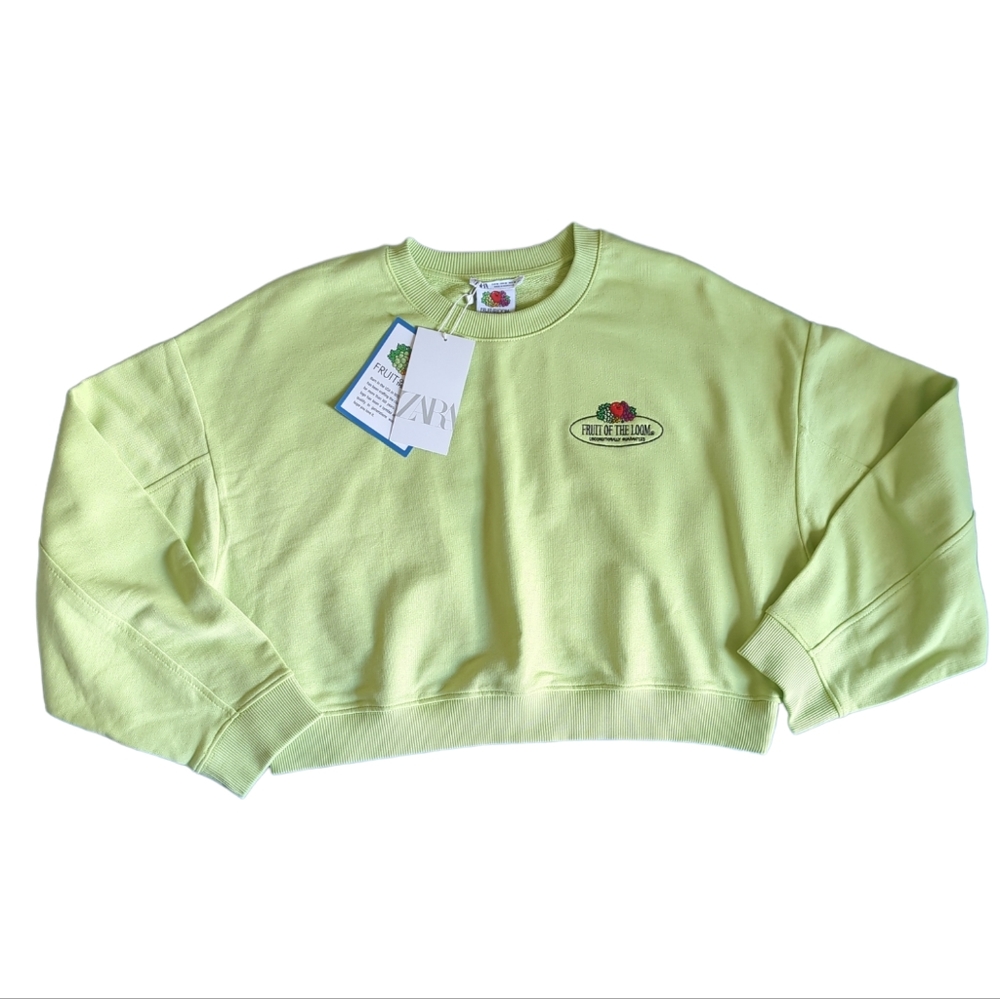 ZARA x Fruit of the Loom Crop Sweatshirt